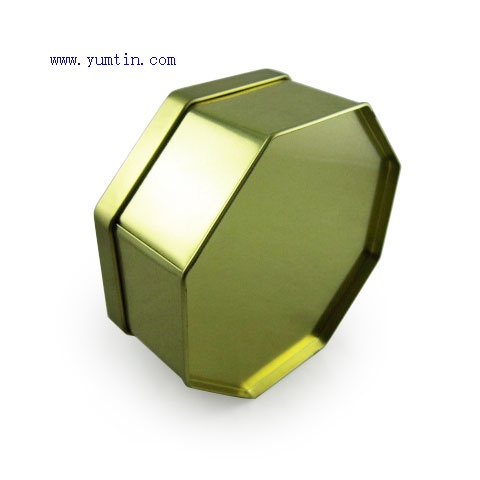 Hexagonal shape biscuit tin box